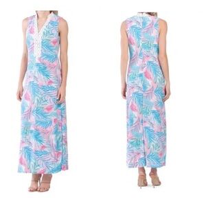 Pappagallo Catus Rose Combo Sleeveless Printed Maxi Dress